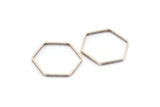 Antik Gümüş Altıgen Charm, 12 Antik Gümüş Kaplamalı Altıgen Yüzük Charm (25x0,8x2 mm) Bs 1189 H0206