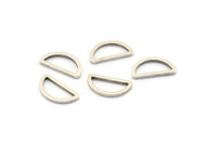Pirinç Yarım Ay - 50 Antik Gümüş Kaplama Pirinç Açık Yarım Daire Konnektör (6x11x0,8 mm) D0007 H0061