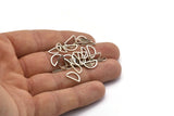 Pirinç Yarım Ay - 50 Antik Gümüş Kaplama Pirinç Açık Yarım Daire Konnektör (6x11x0,8 mm) D0007 H0061