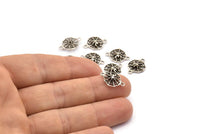 Silver Spider Web, 12 Antique Silver Plated Spider Web Connectors (16x11mm) N0352