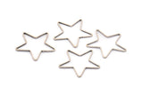 Antik Gümüş Yıldız Tılsımı, 12 Antik Gümüş Kaplama Pirinç Açık Yıldız Tılsımı (24x0,8x0,6 mm) BS 1078 H0136