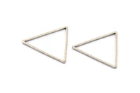 Üçgen Charm, 25 Antik Gümüş Kaplama Pirinç Üçgen (24x24x24mm) Bs-1125 H0049