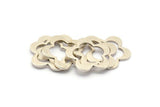 Floral Choker Finding, 5 Antique Silver Plated Brass Flowers, Connectors (20x1mm) Bs 1325 H0072