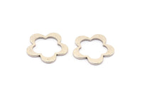 Floral Choker Finding, 5 Antique Silver Plated Brass Flowers, Connectors (20x1mm) Bs 1325 H0072
