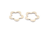 Floral Choker Finding, 5 Antique Silver Plated Brass Flowers, Connectors (20x1mm) Bs 1325 H0072