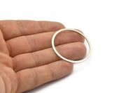 40mm Circle Connector, 5 Antique Silver Plated Brass Circle Connectors (40x2x1mm) Bs 1326 H0087