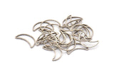 Antik Gümüş Ay, 50 Antik Gümüş Kaplama Pirinç Ay (15x8,5 mm) Bs1163m D0150 H0070