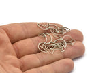 Antik Gümüş Ay, 50 Antik Gümüş Kaplama Pirinç Ay (15x8,5 mm) Bs1163m D0150 H0070