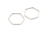 Gümüş Altıgen Yüzük Tılsımı, 12 Antik Gümüş Kaplama Pirinç Altıgen Şekilli Yüzük Tılsımı (22x0,6x1 mm) Bs 1205 H0103