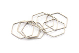 Gümüş Altıgen Yüzük Tılsımı, 12 Antik Gümüş Kaplama Pirinç Altıgen Şekilli Yüzük Tılsımı (22x0,6x1 mm) Bs 1205 H0103