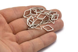 Açık Kesim Pırlanta, 25 Antik Gümüş Kaplama Açık Pırlanta Yüzük Tılsımı (9x17x1mm) D0029 H0102