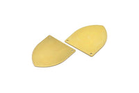 Brass Power Necklace, 12 Raw Brass Stamping Blank Charm, Shield Pendant, (37x31x0.80mm) (b0086)
