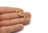 Brass Moon Charm, Raw Brass Textured Horn Charms, Pendant, Jewelry Finding (12x3.50x3mm) N0303