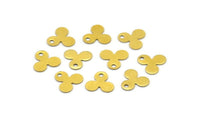 Brass Flower Charm, 200 Raw Brass Flower Charms (8mm) A0966