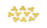 Brass Flower Charm, 200 Raw Brass Flower Charms (8mm) A0966