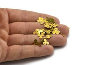Brass Flower Charm, 200 Raw Brass Flower Charms (8mm) A0966