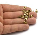 Brass Parrot Clasp, 100 Raw Brass Lobster Claw Clasps (10x5mm) H0501 ( A0364 )