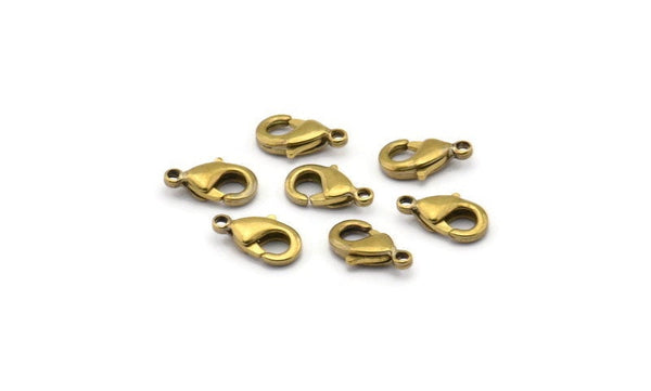 Raw Brass Parrot, 50 Raw Brass Lobster Claw Clasps (10x5mm) H0501 A0364