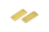 Brass Rectangle Bar, 10 Raw Brass Rectangle Stamping Blanks with 2 Holes, Necklace Pendants (20x8x0.80mm) A0813