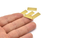 Brass Rectangle Bar, 10 Raw Brass Rectangle Stamping Blanks with 2 Holes, Necklace Pendants (20x8x0.80mm) A0813
