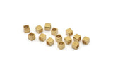 Square Cube Bead, Raw Brass Square Cube Beads (4x4mm) Bs 1148--N0547