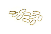 Oval Brass Charm, 50 Raw Brass Oval Connectors (12x6mm) Bs 1171 N0582