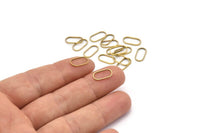 Oval Brass Charm, 50 Raw Brass Oval Connectors (12x6mm) Bs 1171 N0582