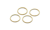 Textured Circle Ring, 50 Cutting Raw Brass Circles (14mm) A0584