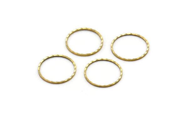 Textured Circle Ring, 50 Cutting Raw Brass Circles (14mm) A0584