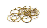 Textured Circle Ring, 50 Cutting Raw Brass Circles (14mm) A0584