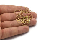 Textured Circle Ring, 50 Cutting Raw Brass Circles (14mm) A0584