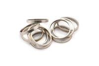 Antik Gümüş Daire Konnektörler, 12 Antik Gümüş Kaplama Daire Konnektör (16x0,8x2 mm) D0308 H0257