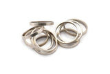 Antik Gümüş Daire Konnektörler, 12 Antik Gümüş Kaplama Daire Konnektör (16x0,8x2 mm) D0308 H0257