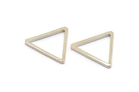 Silver Triangle Charm - 12 Nickel Free Plated Silver Tone Triangle Charms (28x2mm) D0013 H0240