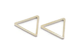 Silver Triangle Charm - 12 Nickel Free Plated Silver Tone Triangle Charms (28x2mm) D0013 H0240