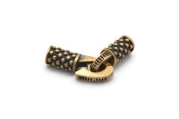 Leather Hook Caps, Oxidized Bronze Leather Cord Ends, Hook Ends for 2mm Leather Cord (15x12x4mm) N0307 N0567