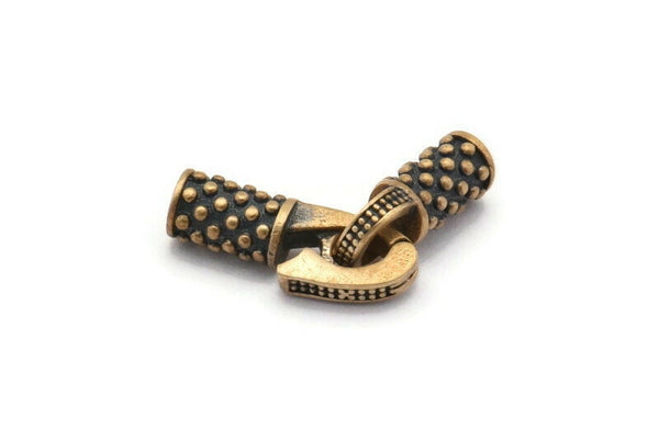 Leather Hook Caps, Oxidized Bronze Leather Cord Ends, Hook Ends for 2mm Leather Cord (15x12x4mm) N0307 N0567