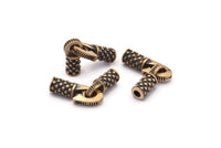 Leather Hook Caps, Oxidized Bronze Leather Cord Ends, Hook Ends for 2mm Leather Cord (15x12x4mm) N0307 N0567
