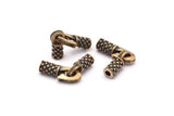 Leather Hook Caps, Oxidized Bronze Leather Cord Ends, Hook Ends for 2mm Leather Cord (15x12x4mm) N0307 N0567
