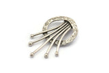 Gümüş Rozet Kolye, 2 Halka, Bulgular, Tılsımlar ile 1 Antik Gümüş Kaplama Pirinç Rozet Kolye (38x23,5 mm) U119 H0384