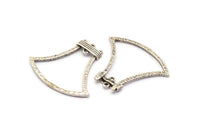 Antique Silver Bell Pendant, 2 Antique Silver Plated Brass Hammered Bell Pendants with 2 Loops, Findings (33x37x14x1.6mm) BS 1872