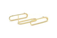 Altın Oval Küpe, 8 Altın Kaplama Pirinç Oval Küpe (25x6x1mm) BS 1735 A1770