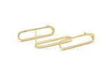 Altın Oval Küpe, 8 Altın Kaplama Pirinç Oval Küpe (25x6x1mm) BS 1735 A1770