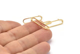 Altın Oval Küpe, 8 Altın Kaplama Pirinç Oval Küpe (25x6x1mm) BS 1735 A1770