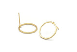 Gold Decagon Earring, 8 Gold Plated Brass Decagon Stud Earrings (15x1mm) BS 1773 A1763