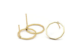 Gold Decagon Earring, 8 Gold Plated Brass Decagon Stud Earrings (15x1mm) BS 1773 A1763