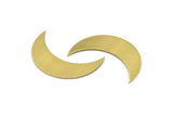 Brass Moon Charms, 10 Raw Brass Moons, Necklace Horn Charm (44x14x0.8mm) Moon16