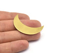 Brass Moon Charms, 10 Raw Brass Moons, Necklace Horn Charm (44x14x0.8mm) Moon16