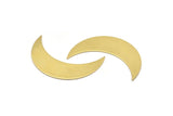 Brass Moon Blank, 4 Raw Brass Crescent Moon Blanks (44x13x0.80mm) Moon15