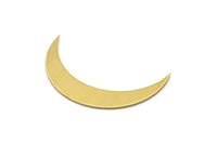 Brass Crescent Blank, 12 Raw Brass Crescent Blanks (44x9x0.80mm) Moon14